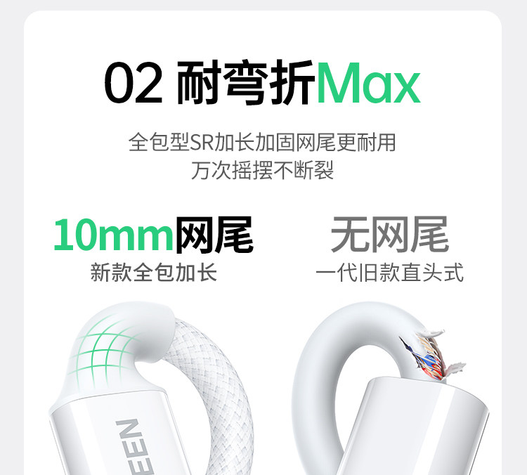 【中國直郵】 綠聯 數據線手機充電(蘋果15-17 | 安卓)藍色1條 長度1米 編織耐用USB轉Type-C車載居家通用