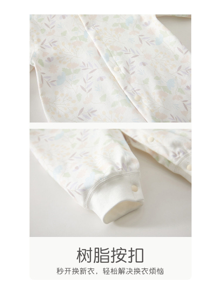 新生婴儿连体衣春秋季婴幼儿衣服纯棉打底睡衣男女宝宝哈衣爬爬服 — 16