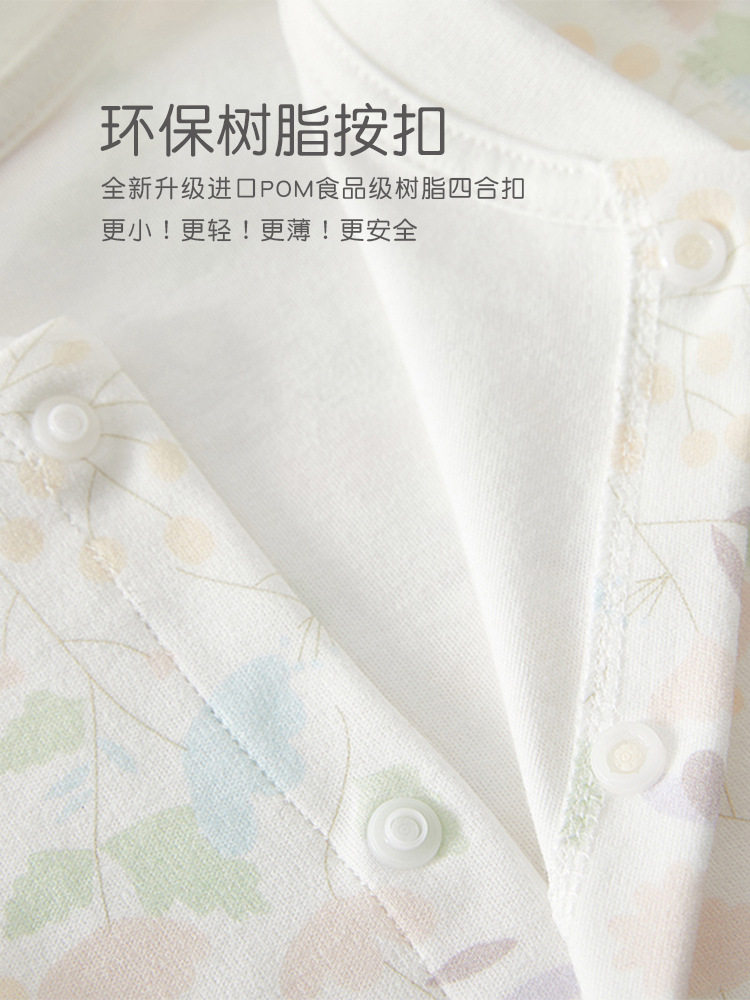 新生婴儿连体衣春秋季婴幼儿衣服纯棉打底睡衣男女宝宝哈衣爬爬服 — 6