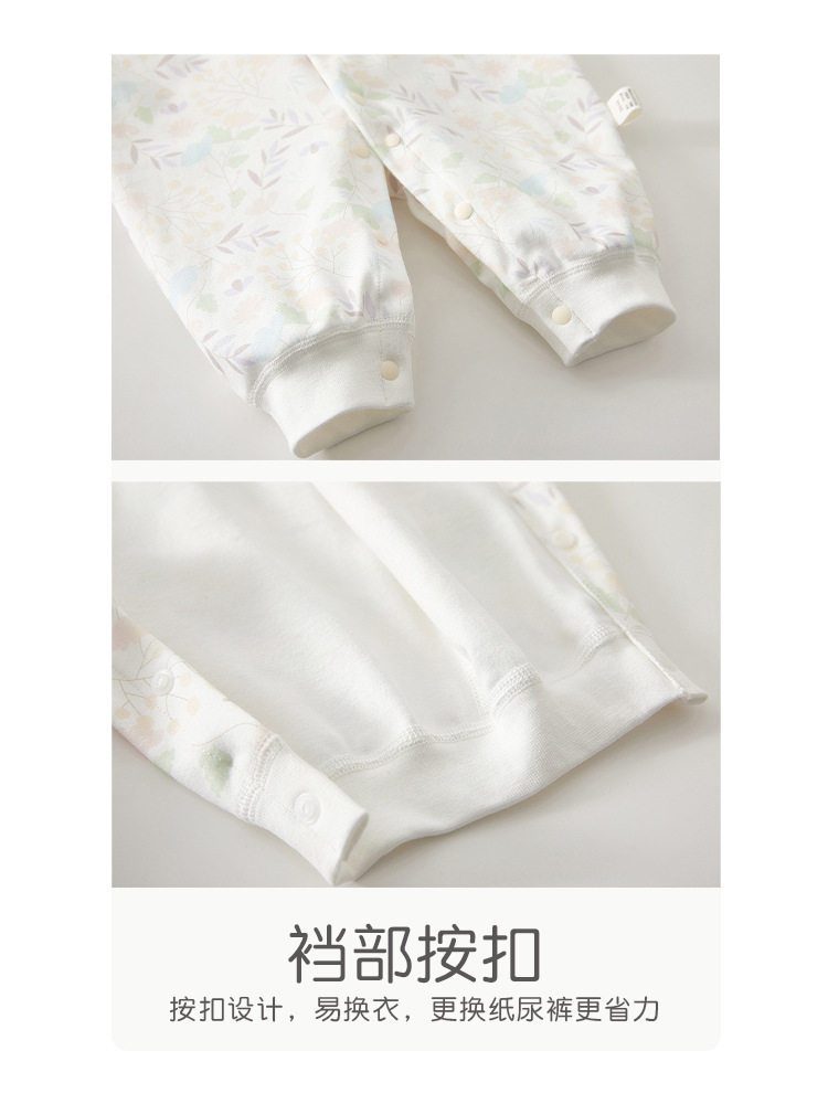 新生婴儿连体衣春秋季婴幼儿衣服纯棉打底睡衣男女宝宝哈衣爬爬服 — 17