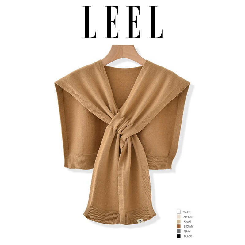 Leel Celebrity-Inspired Trendy Knitted High-End Shawl for Women, Outerwear Shirt, Wool Fake Collar, Warm Small Shawl