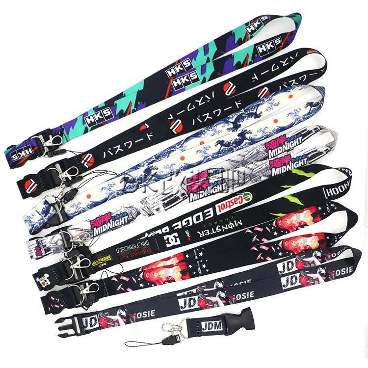 Jdm Car Modified Cultural Long Lanyard Hks Key Pendant Devil's Claw Wangan Racing Work Badge Lanyard
