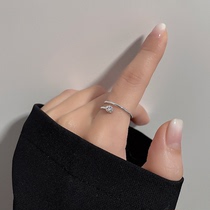 A Rose 925 Silver Ring Woman is a small fresh fresh fresh and cold wind adjustable vegan ring index finger INS tide
