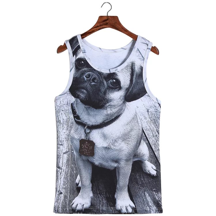Funny Doodle Monkey 3d Gorilla Sweat Vest Fat Fat Kích thước lớn của nam giới Sáng tạo mô hình động vật ba chiều áo 3 lỗ