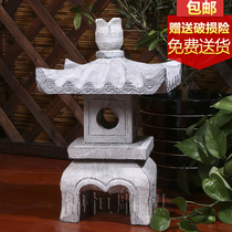 Stone lantern Japanese garden lamp marble stone lighthouse outdoor garden hotel floor floor stone carving ornaments antique stone lamp