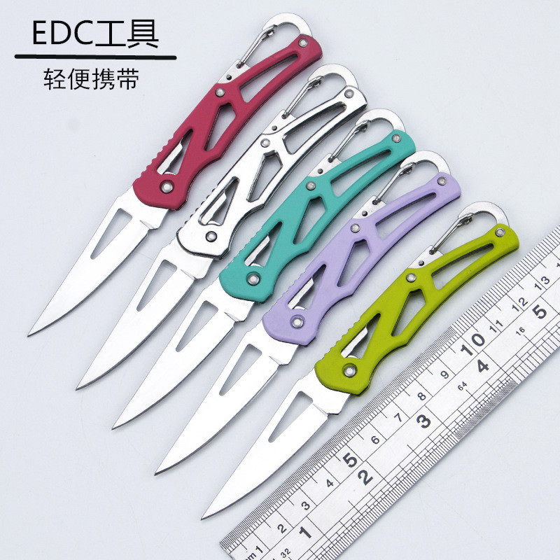 Titanium alloy mini folding knife express knife self-defense edc keychain pendant letter opener folding portable utility knife