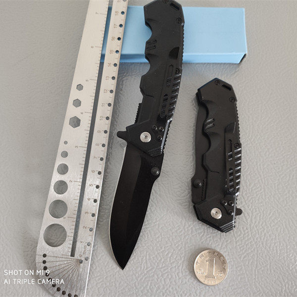 Folding knife speed open quenched ultra high hard knife Black tech anti-body knife folding knife integrated handle on car demand raw knife broken window cone