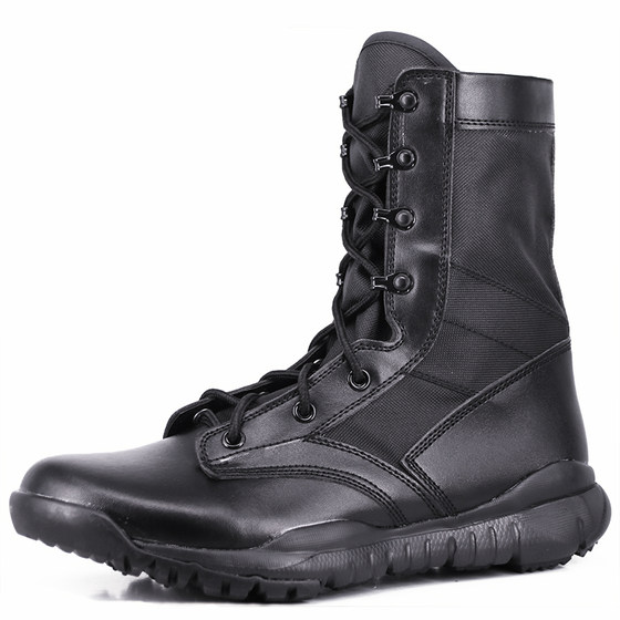 Summer CQB combat boots for men, ultra-lightweight, breathable, women's outdoor high-top boots, zipper, shock-absorbing mesh security boots