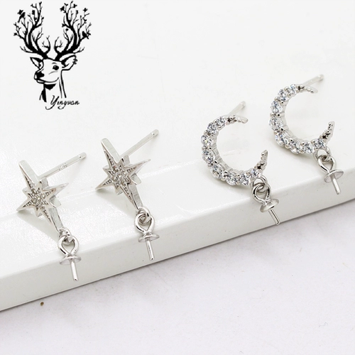 Серьги, янтарный цирконий ручной работы из жемчуга, серебро 925 пробы