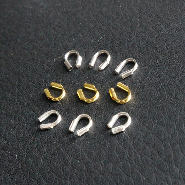Khóa hình chữ U đóng cửa khóa dây khóa S925 sterling bạc DIY phụ kiện thủ công vòng tay vòng chân kín miệng đeo hạt phụ kiện - Vòng chân lắc chân nữ