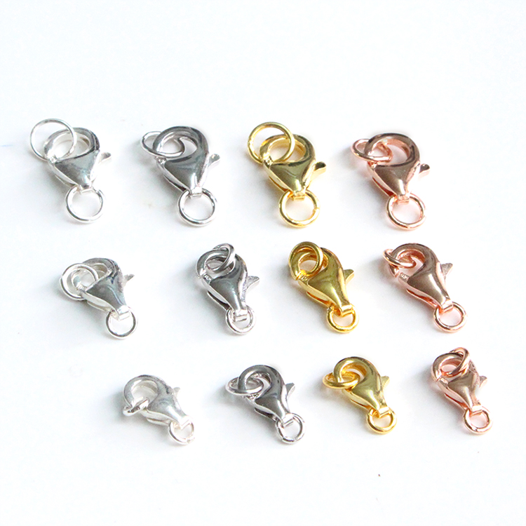Tôm hùm khóa thả bạc mạ vàng bạch kim vàng hồng S925 sterling bạc phụ kiện DIY tay và chuỗi vòng cổ nút - Vòng chân lắc chân nữ phong thủy