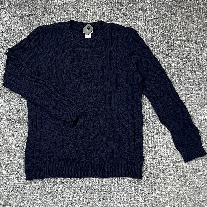 American-Style Men's Sweater, Knitted Round-Neck Merino Wool Jacket, Inner Layer with Fisherman's Twist Pattern, Spring and Autumn Style, Lazy Style American-Style Men's Sweater, Knitted Round-Neck Merino Wool Jacket, Inner Layer with Fisherman's Twist Pattern, Spring and Autumn Style, Lazy Style