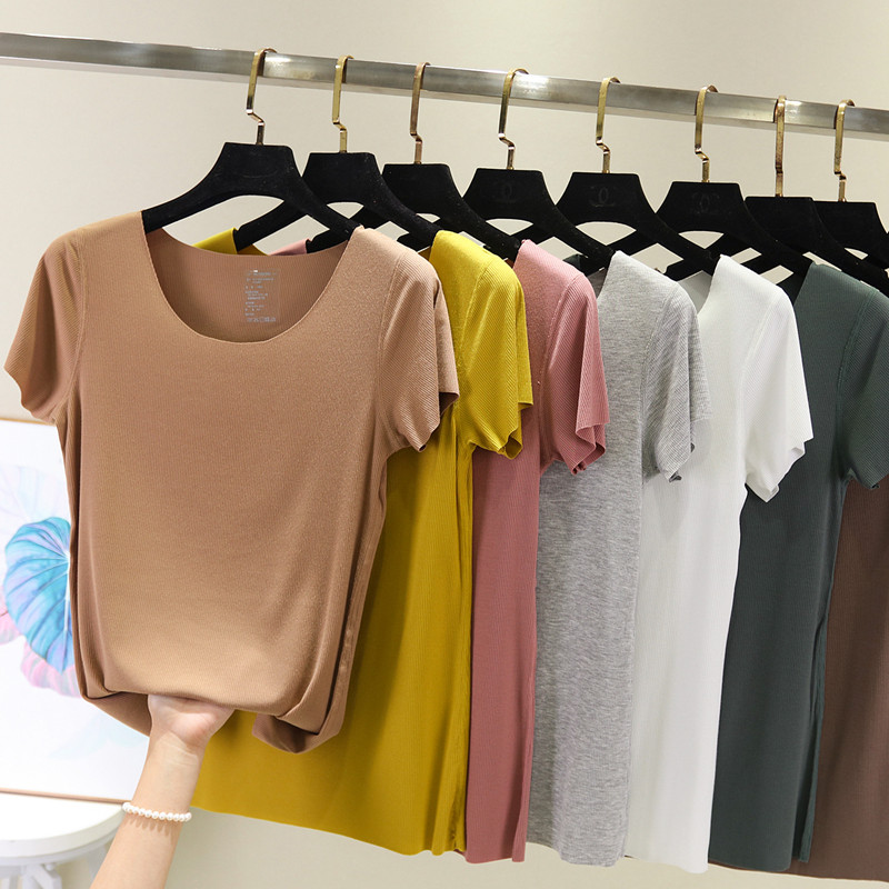 Wear thin outer dress dress dress short sleeve T-shirt large size with a round collar Mordale fit