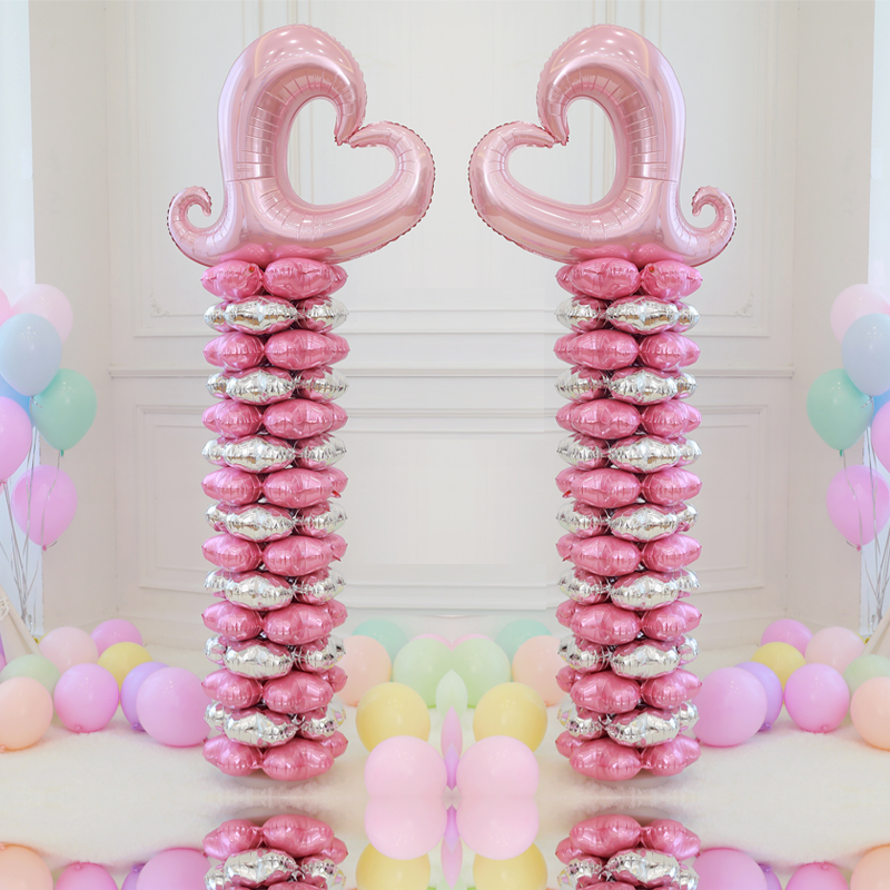 Four Leaf Straw Aluminum Film Balloon Arch column road leading decoration Wedding Celebration Wedding Birthday Party Scene Arrangement