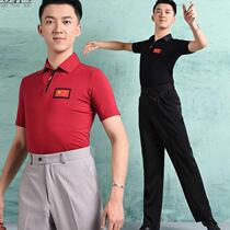 Latin modern Coat new clothing mens dancing dance clothing short sleeve clothing dance pavilion practice adult clothing