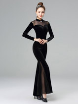 Dampao Roo Woman Body Long Pants Practice Dancer Dance Bodysuit Gymnastics Dress Etiquette Training Clothing Velvet Dancing Pants