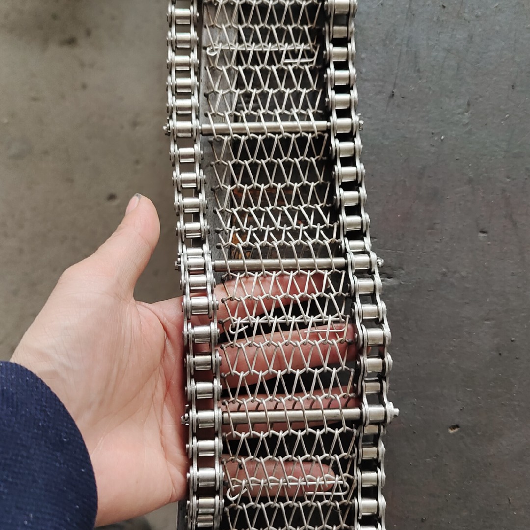 304 stainless steel mesh belt conveyor belt type B chain conveyor belt metal spiral high temperature herringbone tight mesh