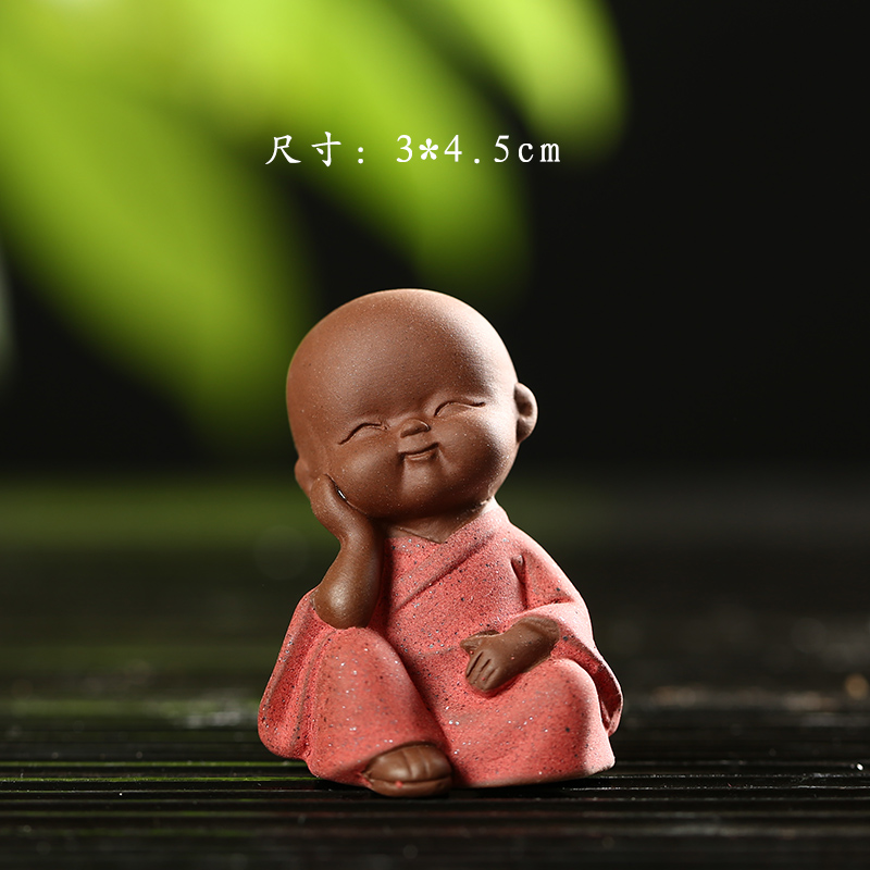 Dễ thương nhà sư nhỏ sáng tạo xe trà thú cưng chậu hoa trang trí búp bê thỏ bốn không có bàn trà bộ Zen trang trí phòng khách nhà ống