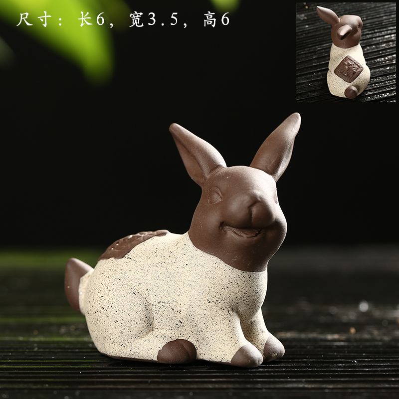 Dễ thương nhà sư nhỏ sáng tạo xe trà thú cưng chậu hoa trang trí búp bê thỏ bốn không có bàn trà bộ Zen trang trí phòng khách nhà ống