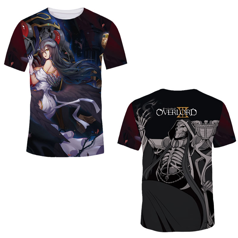 Overlord King of the Undead, Skeleton Tianyaer Bede Anime Áo phông ngoại vi cho nam và nữ Quần áo ngắn tay mùa hè - Carton / Hoạt hình liên quan hình dan