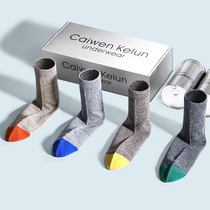 Middle Cylinder Socks Mens Pure Cotton Anti-bacterial Suction sweat Deodorant Business Long Socks Breathable autumn Winter Seasons Mens Long Sox Boomers