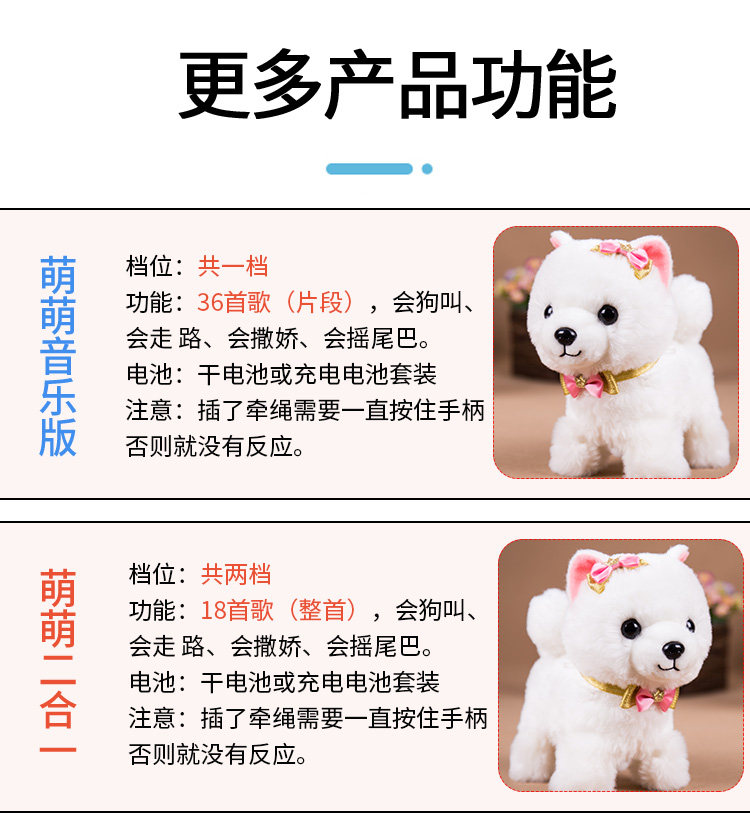 Мягкая игрушка 会说话的电动宠物狗毛绒玩具 填充pp棉彷真小狗公仔儿童玩具 Aw