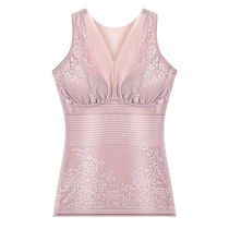 Thermal shapewear upper body large size tummy control vest for women autumn and winter with chest pad and velvet corset without wearing bra