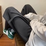 Дизайнерские штаны для отдыха, изысканный стиль, оверсайз, тренд сезона, на шнурках, свободный прямой крой