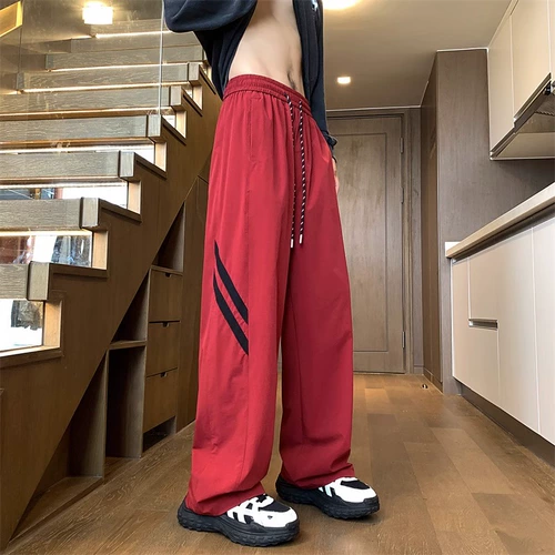 Красная форма, нейлоновые быстросохнущие летние штаны, в американском стиле