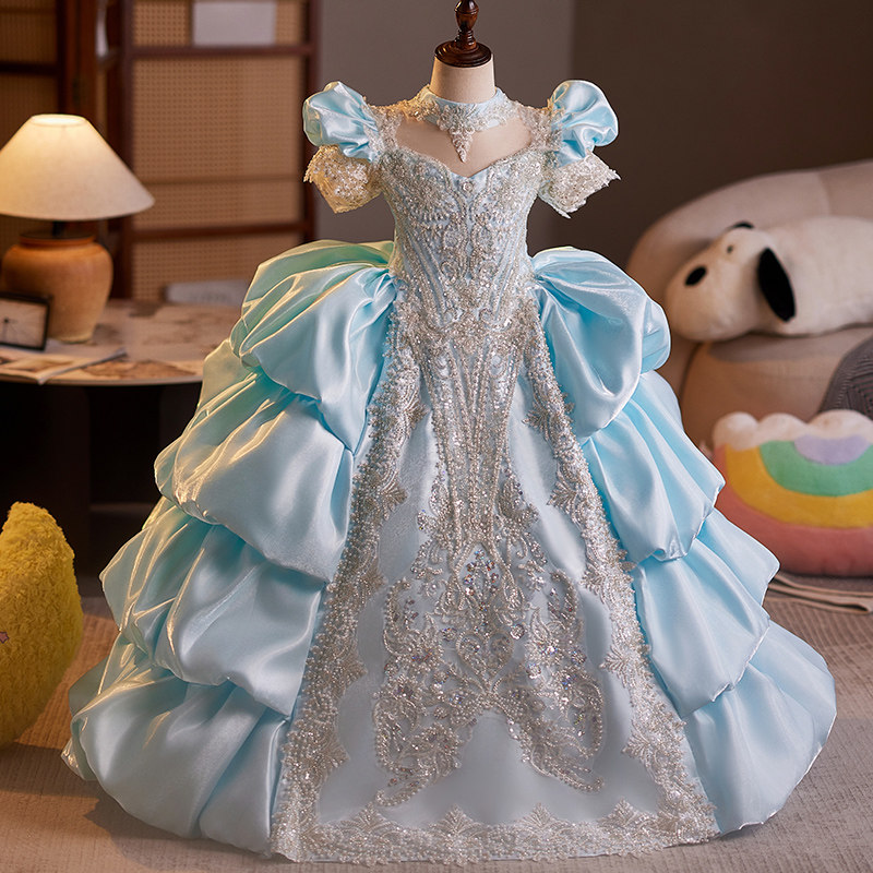 Girls' and teens' formal dresses for hosting events, high-end children's wedding dresses, fluffy flower girl Girls' and teens' formal dresses for hosting events, high-end children's wedding dresses, fluffy flower girl