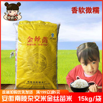Anhui South Mausoleum Rice New Golden Silk Miao Long Grain Sticky Rice Cooking Rice Hybrid Double Night Long Grain Rice 30 Catty Baby Congee Rice