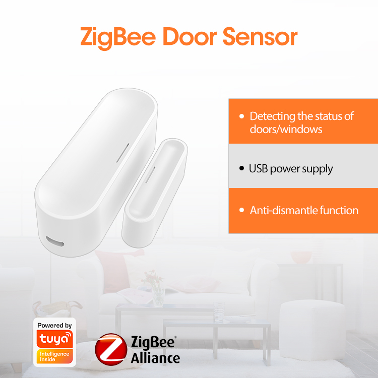 Graffiti smart door and window sensor zigbee door magnetic detection alarm detector linkage open door bright light turn on light