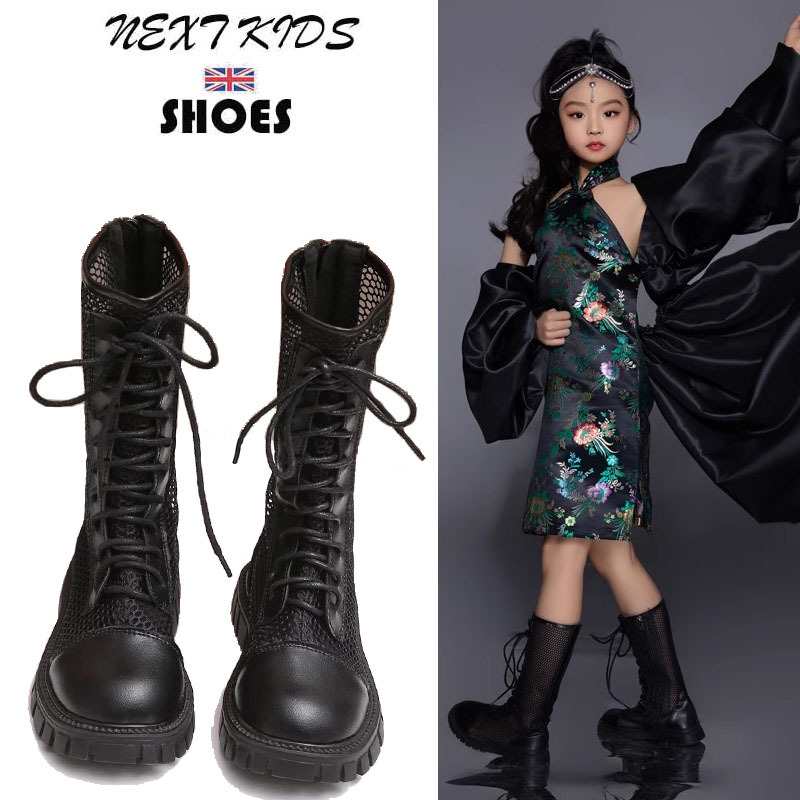 Next Girls' Boots Runway Supermodel Children's Martin Boots Thin Mesh Boots Catwalk Hollow High Boots Performance Shoes