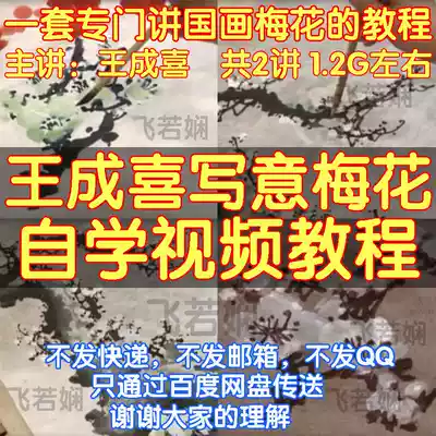 Wang Chengxi freehand plum blossom painting self-study video tutorial Chinese painting ink painting red, white and green plum techniques teaching lecture