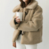 2020 mùa đông mới mùa thu / mùa đông giả áo khoác lông Hàn Quốc phiên bản của khóa sừng của phụ nữ cho thấy áo cừu lông dầy mỏng 
