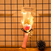 1 роза + сено + лампа + сумка розовая