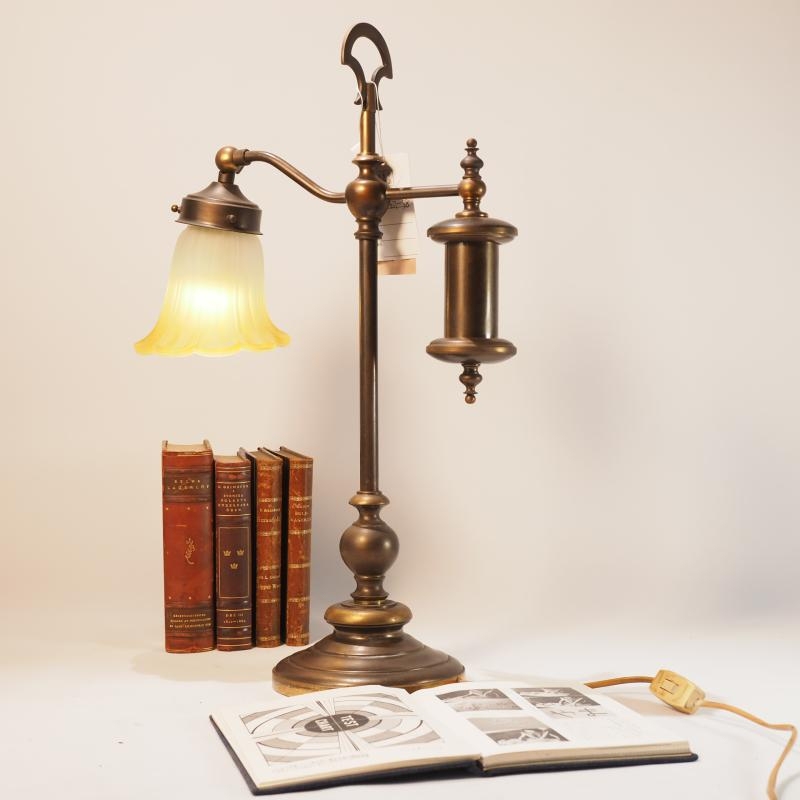 Old Shanghai Antique Copper Table Lamp with Glass Lampshade, Vintage Table Lamp, Bedside Lamp, Bedroom Reading Lamp, Nostalgic Decoration
