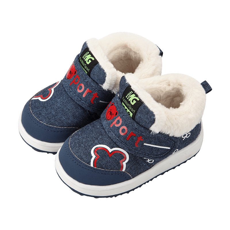 Baby cotton shoes male 0-1-3 years old 2 baby shoes winter plus velvet soft bottom girls thickened warm toddler baby shoes