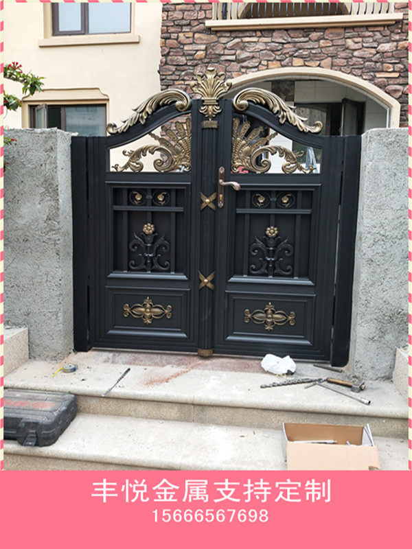Aluminum Art Gate Villa double switch Courtyard Eurostyle Gate Aluminum Alloy Fire Garden Outdoor Community Aluminum Alloy Gate
