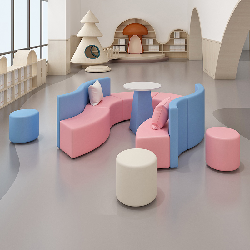 Kindergarten early education center business hall reception waiting rest area special-shaped modern minimalist office sofa combination