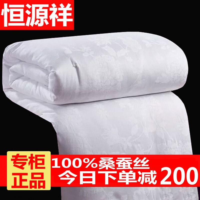 Hengyuan Xiang High-end handmade silk quilts by 100% mulberry silk quilts by primary and secondary quilt core thickened winter quilts by summer quilt