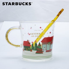 Cтеклянный стакан 星巴克姜饼人热变玻璃杯女新年圣诞新款杯子带把马克杯限量版水杯 STARBUCKS