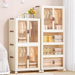 Baby Storage Locker Home Installation-Free Baby Wardrobe Organizer Clothes Simple Kidsren's Plastic Small Wardrobe