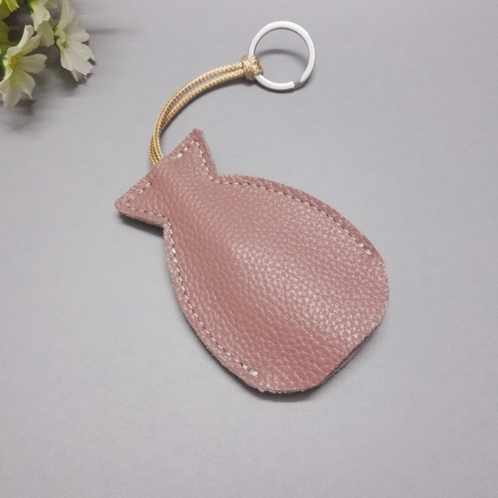 Móc khóa da cá dễ thương Khóa da Baotou Bộ khóa da handmade móc khóa thời trang cá tính ví móc khóa da thật