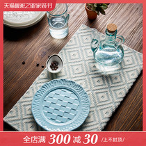 Crayon style European style simple side cloth tea towel plate mat multi-use cloth insulation table mat napkin cabinet plate mat