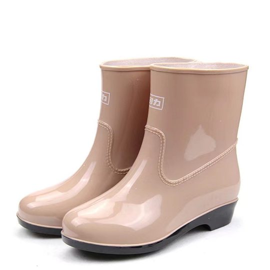 Shanghai Huili 523 Short-Tube Rain Boots for Women Waterproof Anti-Slip Pvc Wear-Resistant Rain Boots Plastic Anti-Fall Mid-Tube Women's Model