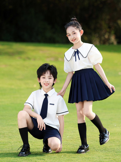 小学生校服幼儿园园服夏装六一合唱表演出服英伦风毕业照班服套装