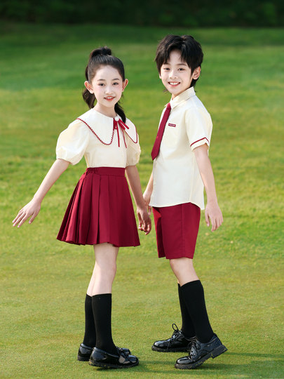 小学生校服幼儿园园服夏装六一合唱表演出服英伦风毕业照班服套装