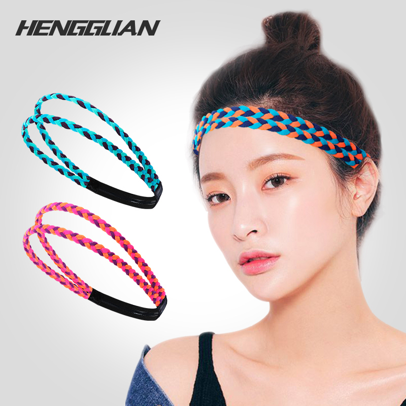 Sweat Guide Belt Antiperspirant SweatProof Exercise Headband Knitting Sweat Absorbing Hairband Female Tide Yoga Fitness Running Sweat Guide Summer