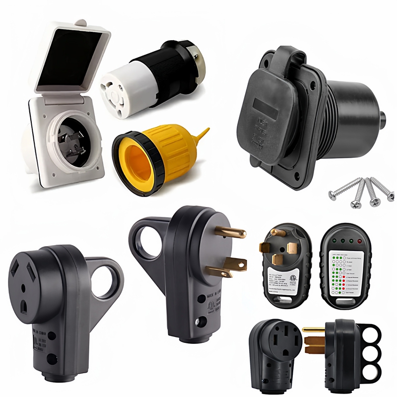 American-Style Rv Charging Pile 30A50A Self-Wiring Connector Yacht Rv Accessories Car Charging Socket Plug